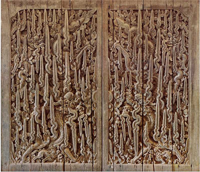 The Ancient Wooden Door in Vietnam Museum of Fine Arts