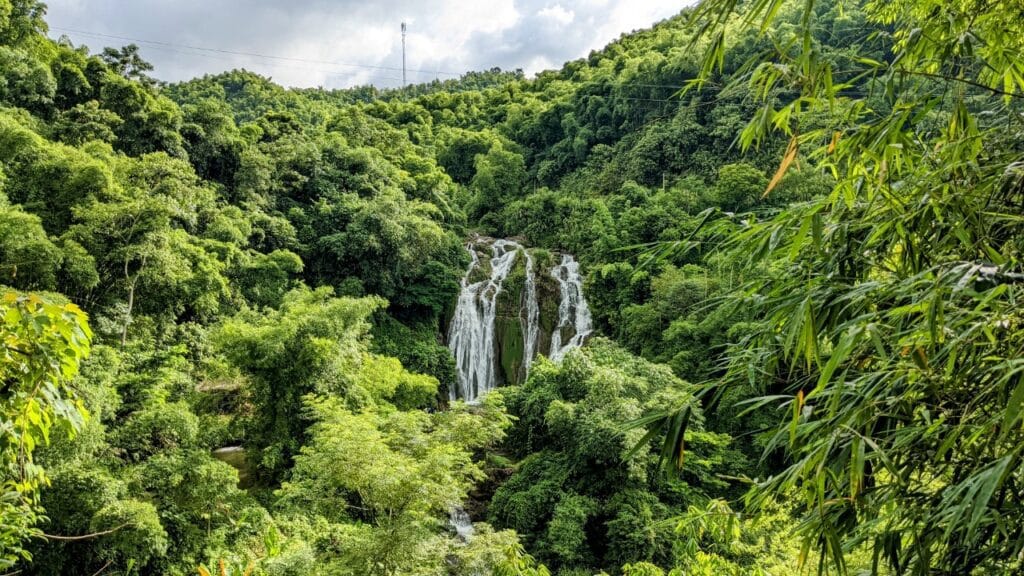 go lao waterfall from afar