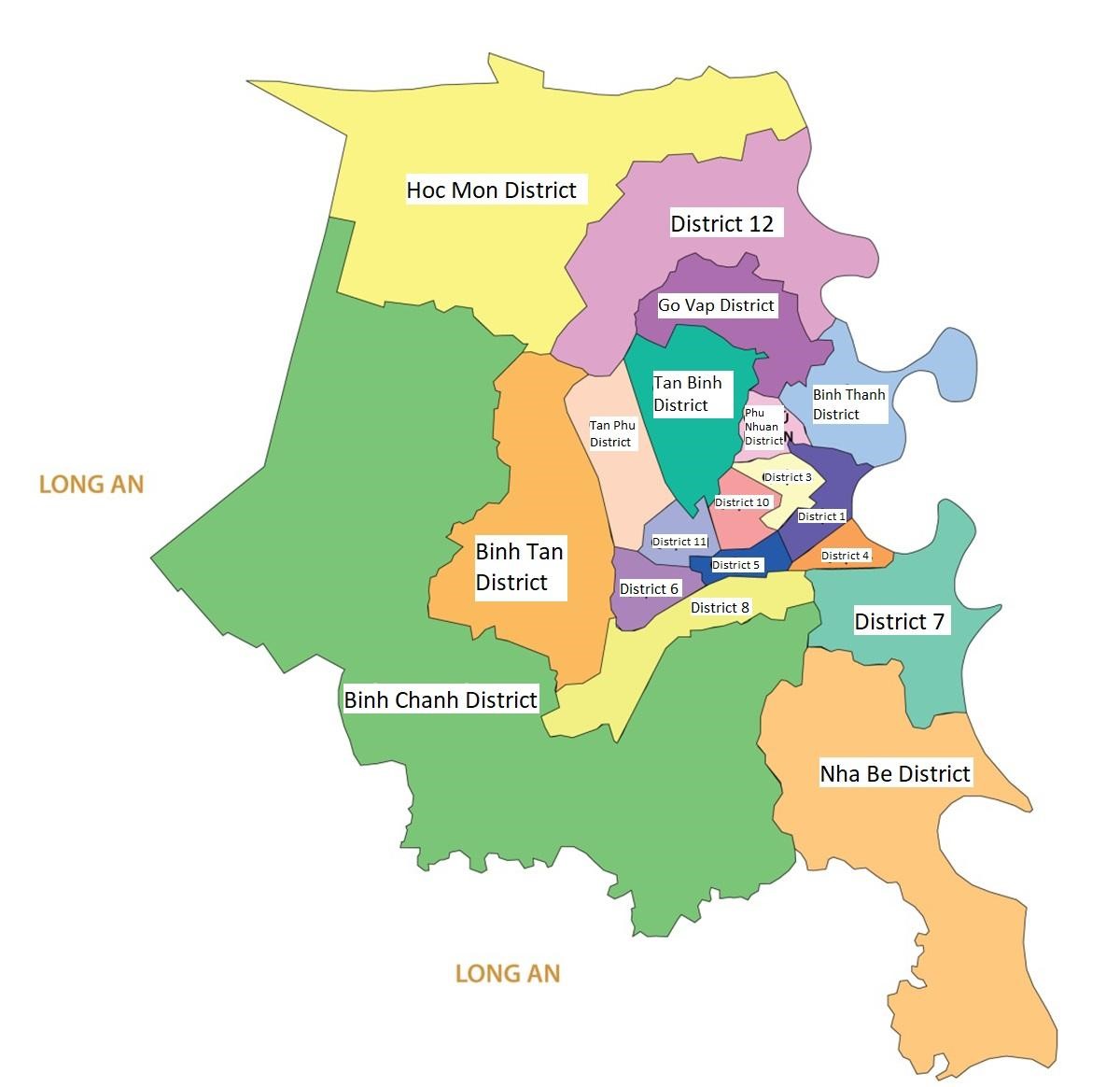 Districts in Ho Chi Minh
