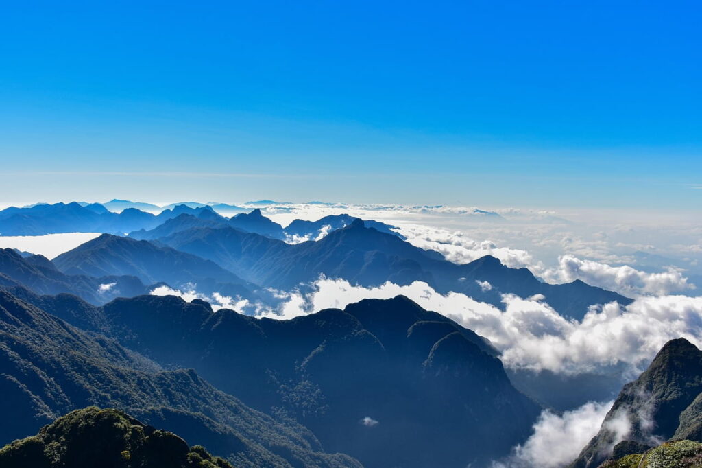 fansipan mountain over the clouds