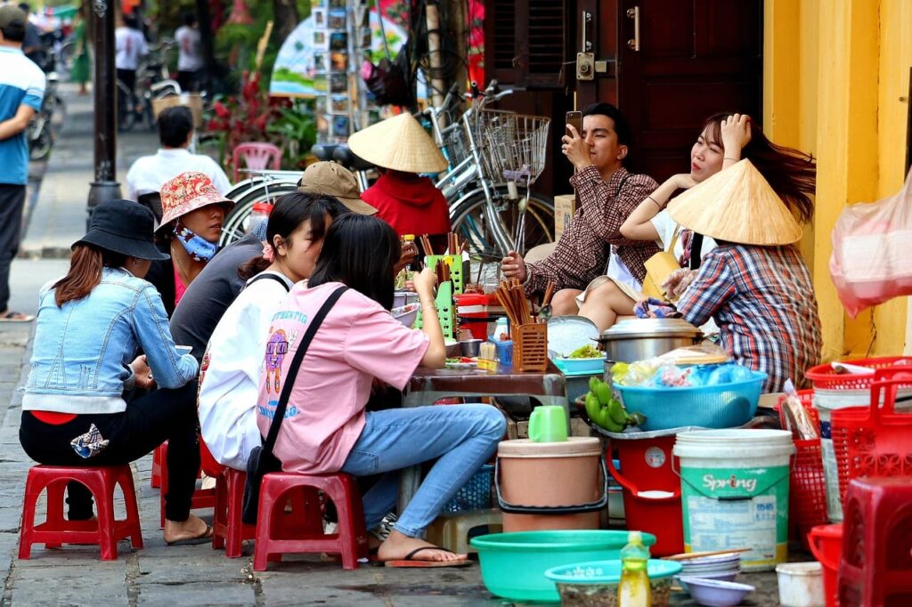 Hanoi Street Food Tour 2 vietnam eating food on the street